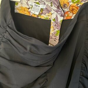 Bar III Black Dress with Floral Accents SKIRT